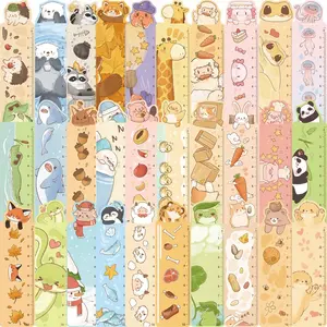 30pcs Cartoon Animal Ruler Non Repetitive Series Simple Hand Account Artistic Creative Paper Bookmarks Small Cards Book Decoration Cards Reading Label Cards Book Accessories