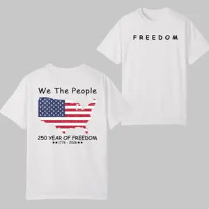 250 Years of Freedom T-Shirt, 1776–2026 USA 250th Anniversary Shirt, Patriotic American Flag Graphic Tee, 4th of July 2026 Independence Shirt