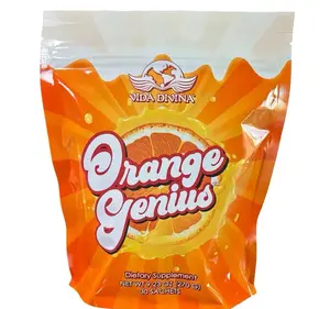Orange Genius Juice Beverage - 30 Servings of Natural Ingredients for Energy and Concentration - Ideal for Healthy Living - Vitamin, Fruit Dietary Supplement