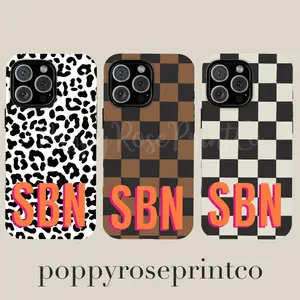 Monogrammed Phone Case, Personalized Phone Case Mag Safe Compatible, Magnetic Tough Cases