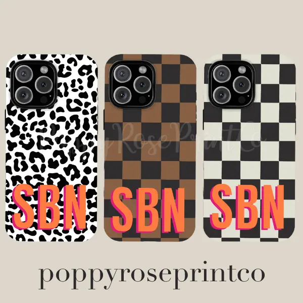 Monogrammed Phone Case, Personalized Phone Case Mag Safe Compatible, Magnetic Tough Cases