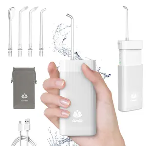 Water Flosser Cordless,Portable Mini Oral Irrigator Teeth Cleaner, Rechargeable Power Dental Flosser Picks for Travel Home, 4 Tips 3 Modes, Ipx7 Wateroproof for Teeth Braces Dental Care,Travel Essentials Portable Water Flosser