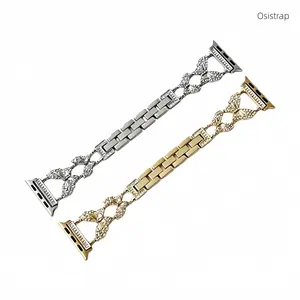 Osistrap Rhinestone Butterfly Hollow Metal Watch Band Compatible With Apple Watch 38/40/41/42/44/45/46/49mm,Series 1-11 & SE & Ultra, Dainty Slim Adjustable Bracelet Strap for Women, Perfect for Daily Date