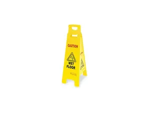 RUBBERMAID FG611477YEL Floor Safety Sign, Caution Wet Floor,Eng