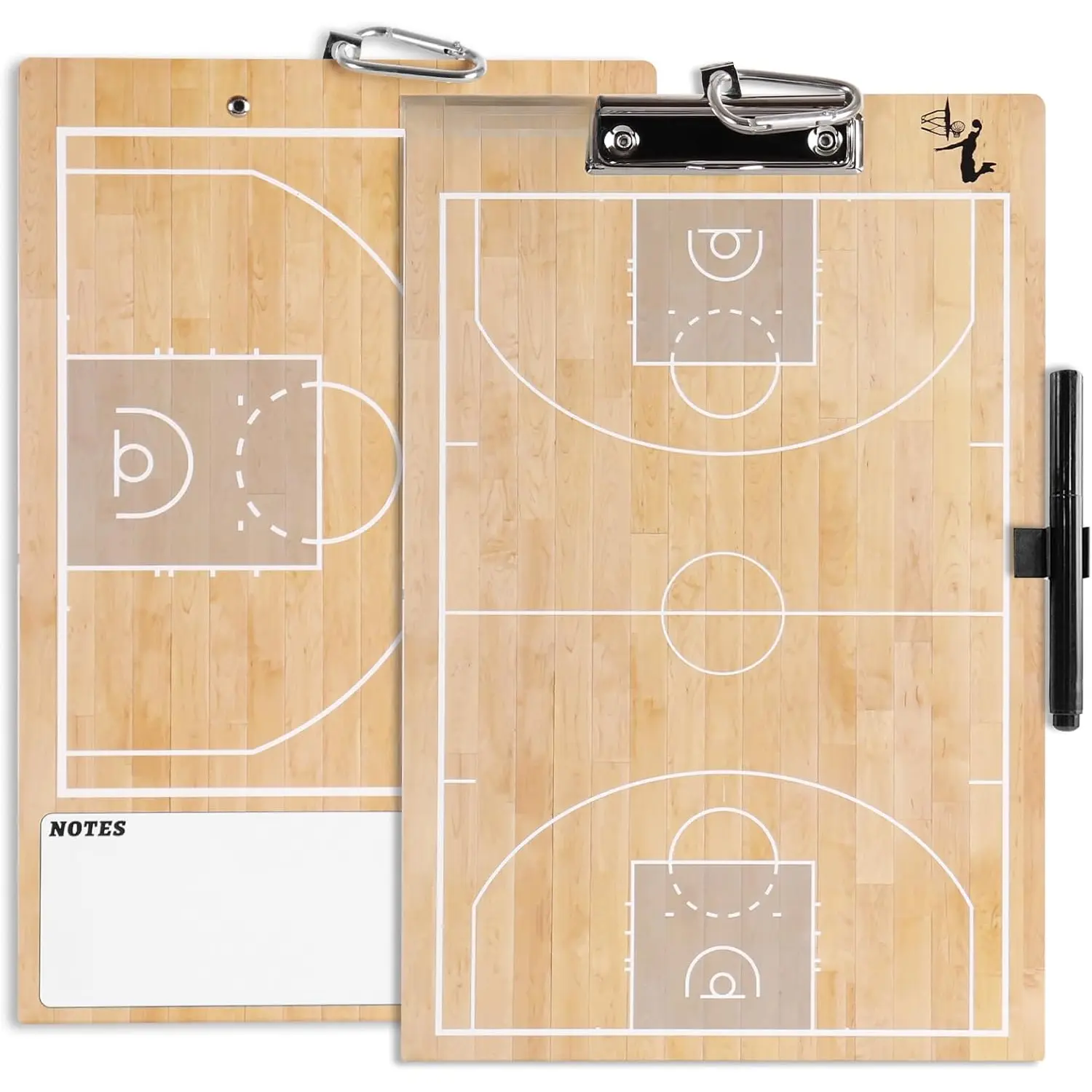 Basketball Coaches Clipboard,White Double-Sided Dry Erase  Clipboard, Basketball Whiteboard for Coaches, White Board with Marker for Coaches Gift