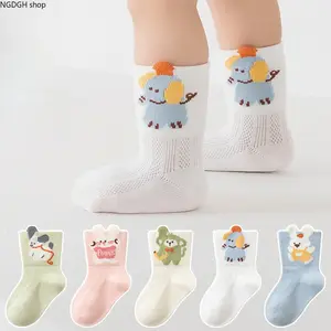 Infant White Elephant Seamless Socks - Cute Blue Cartoon, Soft Breathable Cotton, Non-Slip Ankle Socks for Toddler Boys/Girls, Ideal for Daily Wear & Summer Playtime (Sports & Outdoor Compatible)