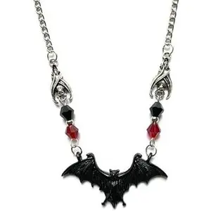 Bat Necklace Gothic Punk Cool Heavy Chain Choker, Vampire Bat Pendan Necklace for Women Girls Goth Halloween Jewelry