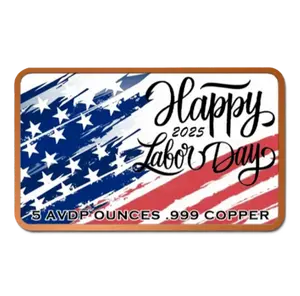 5 oz Copper Bar Labor Day with Acrylic Case