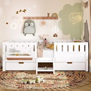 Bellemave   built-in bookshelves and storage drawers, Safety Staircase design and high-quality safety rails