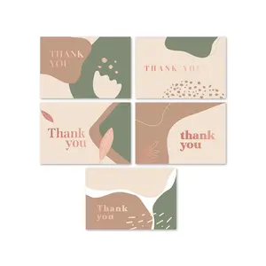 Thank You Cards with Matching Envelopes | 50-Count, Gold Foil - Blank Note Cards, Perfect for all Occasion (Earth) - Rileys