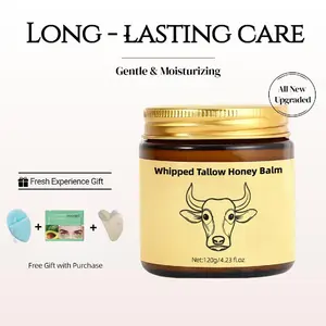 【Beauty Renewal Season】Premium Tallow Balm Moisturizer - Whipped Grass-Fed Beef Tallow & Honey Skin Cream for Face & Body, Soothing Hydration for Dry Skin
