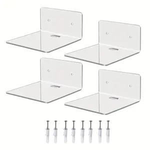 [Mini Display Rack] Transparent Acrylic Floating Wall Rack |   Mini Display Rack for Bedrooms, Offices, Living Rooms, Ideal for Smart Speakers, Monitors, Clocks, Wall-Mounted, Non-Electric, Floating Shelves
