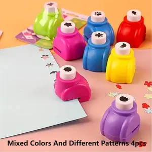 Creative Mini Craft Paper Punch Kit, 4 Counts/set Craft Hole Punch Shapes, Mixed Color and Different Shapes, Punch Set for Crafts, DIY Scrapbooking & Stamping Supplies, Smooth Hole Puncher