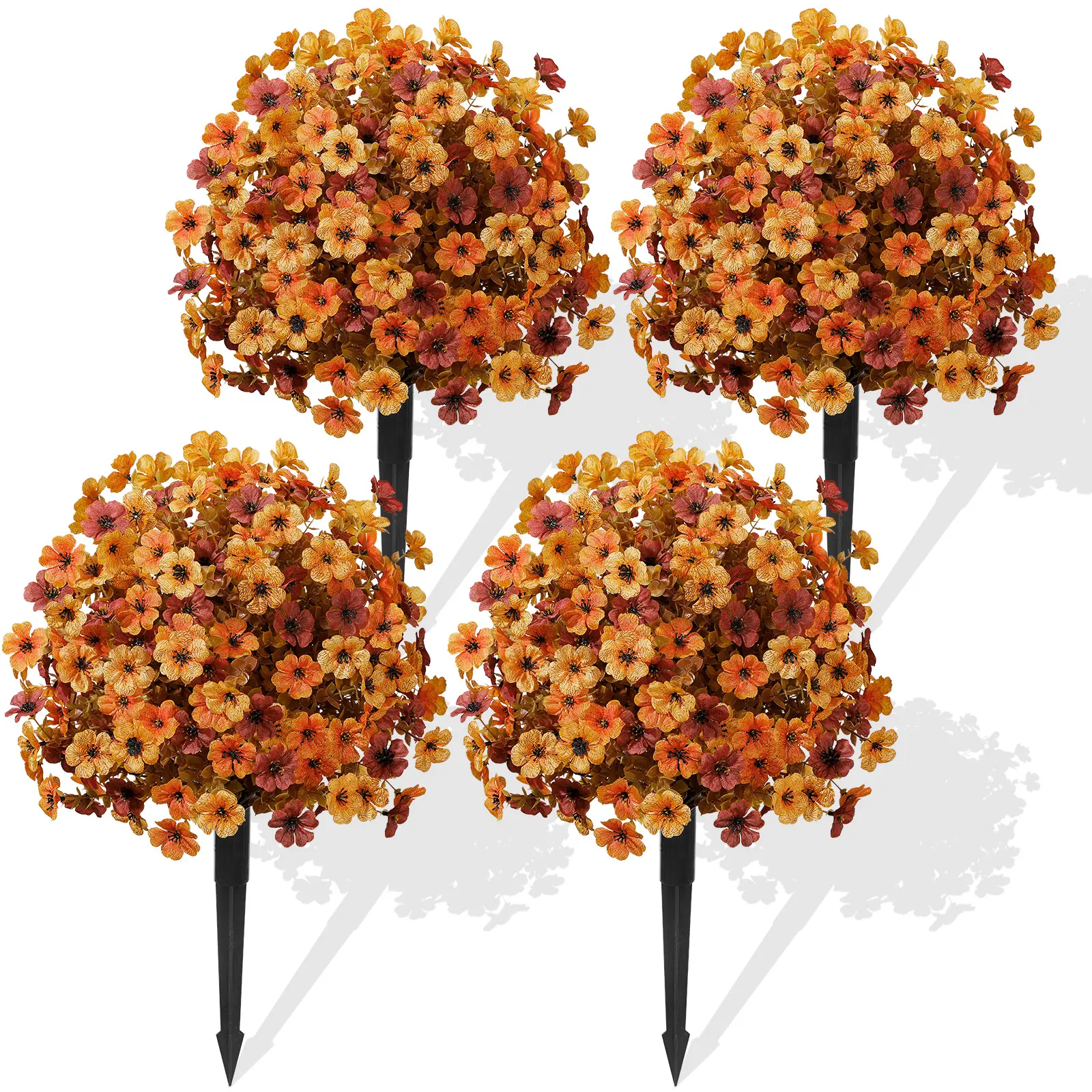 Shareconn Fall Spring Summer UV Resistant Artificial Flower Topiary Ball Faux Flowers for Garden Porch Patio Decor Realistic Spike Design, Artificial Flowers Outdoor, Fake Floral Decor
