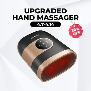 [Plus Model] CINCOM Upgraded Hand Massager (BLACK), Cordless Hand Massager with Heat for Gifts