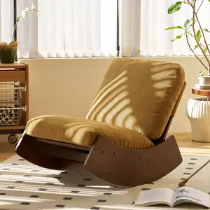 Glider Rocking Chair for Bedroom & Living Room, High-Quality Upholstered Accent Chair with Solid Wood Frame, Comfortable Reading Chair with Smooth Gliding Motion