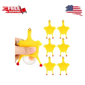 6pcs Funny Rubber Chicken Keychain