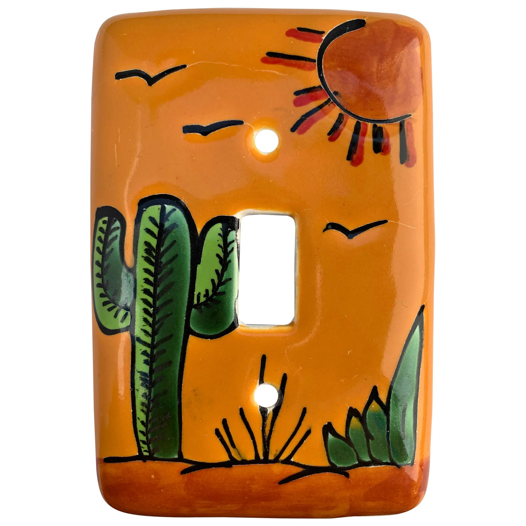 TalaMex Desert Single Toggle Mexican Talavera Ceramic Switch Plate