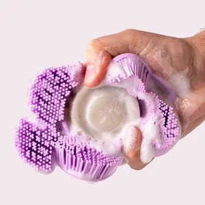 Body Smoosh Silicone Scrubber - takes embedded solid Smoosh bar soaps for lather and exfoliation