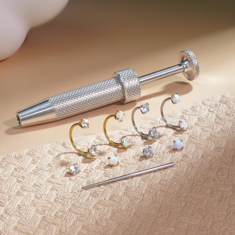 20G(0.8mm) 8mm Horseshoe Nose Hoop Internally Threaded Gems Nose Ring with Free Ball Holder Nose Rings Hoops Nose Studs for Women Surgical SteelHypoallergenic nose stud jewelry piercing piercings  kits