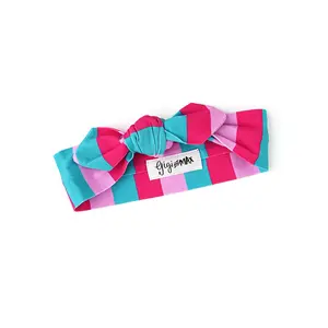 Maddie Stripe Topknot Headband Bamboo Valentines Day