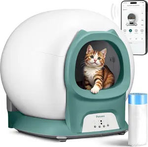 Self Cleaning Litter Box - Auto Safety Sensors for Multiple Cats - Automatic Cat Litter Box - Covered Ultra Odor Removal - Smart APP Control