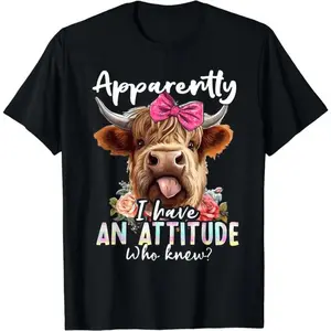 Discover Your Attitude With Sarcasm Highland Cow T-Shirt