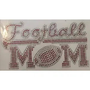 Football Mom Rhinestone Iron On Transfer