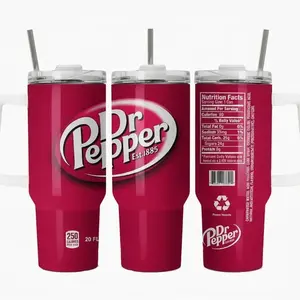 Dr Pepper 40oz Tumbler Stainless Steel – Keeps Drinks Ice-Cold 24h, Full-Color Wrap, Perfect Gift for Dr Pepper Fans