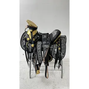 Charro Saddle – Black with Silver & Gold “El Centenario” Edition (15.5”)
