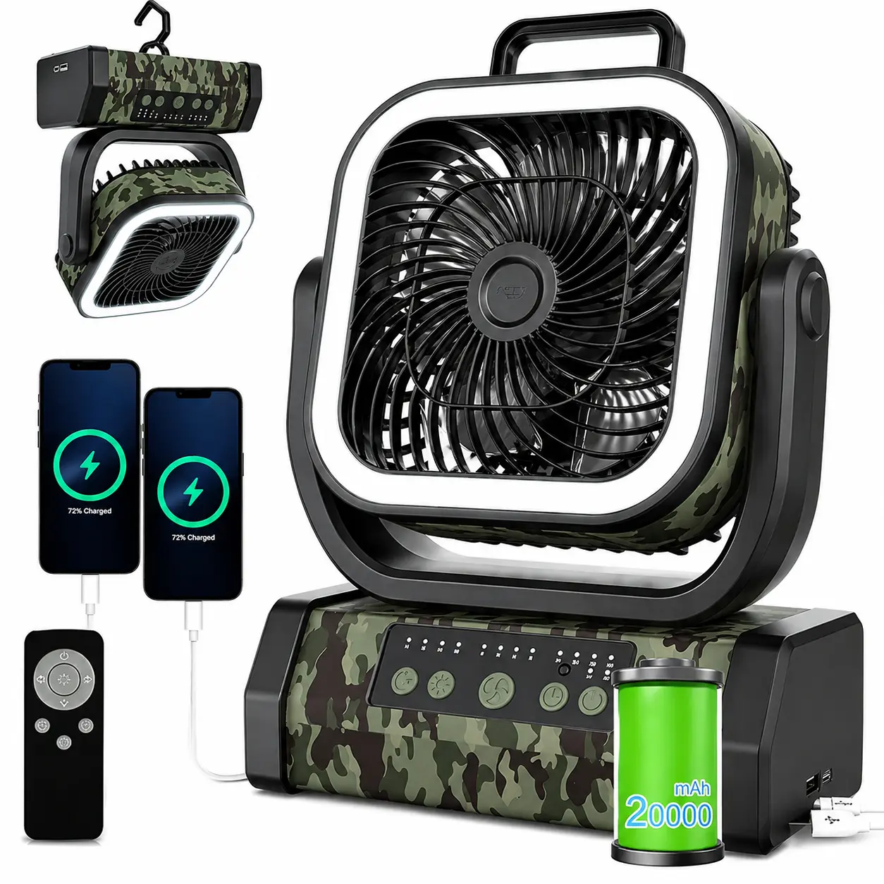 Portable Fan, Camping Fan Rechargeable with 30000mAh Battery, Multipurpose Handheld Fan, Portable Tower Fan, Portable Led Fan, Rotating Body Fan, Portable Desk Fan,  Personal Portable Fan, Personal Cooling Fan,ceiling fan #Summervibes tiktokshopspringglow