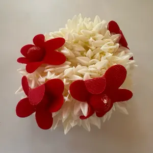 Jasmine Hair Kajra Hair Tight with Red Floral Decorations Product Title