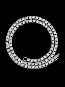 Tennis necklace inlaid with rhinestones single row European and American hip hop single row chain men's fashion jewelry Iced Out Jewelry Sparkling Rhinestones Chains