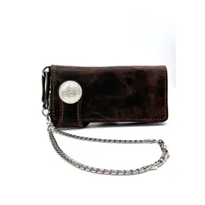 Hank's Stitch Work's Flower Snap Leather Wristlet