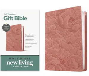 Premium NLT Gift Bible with Filament Technology - Dusty Pink Petals Leatherlike Cover, Red Letter Edition NLT Bible