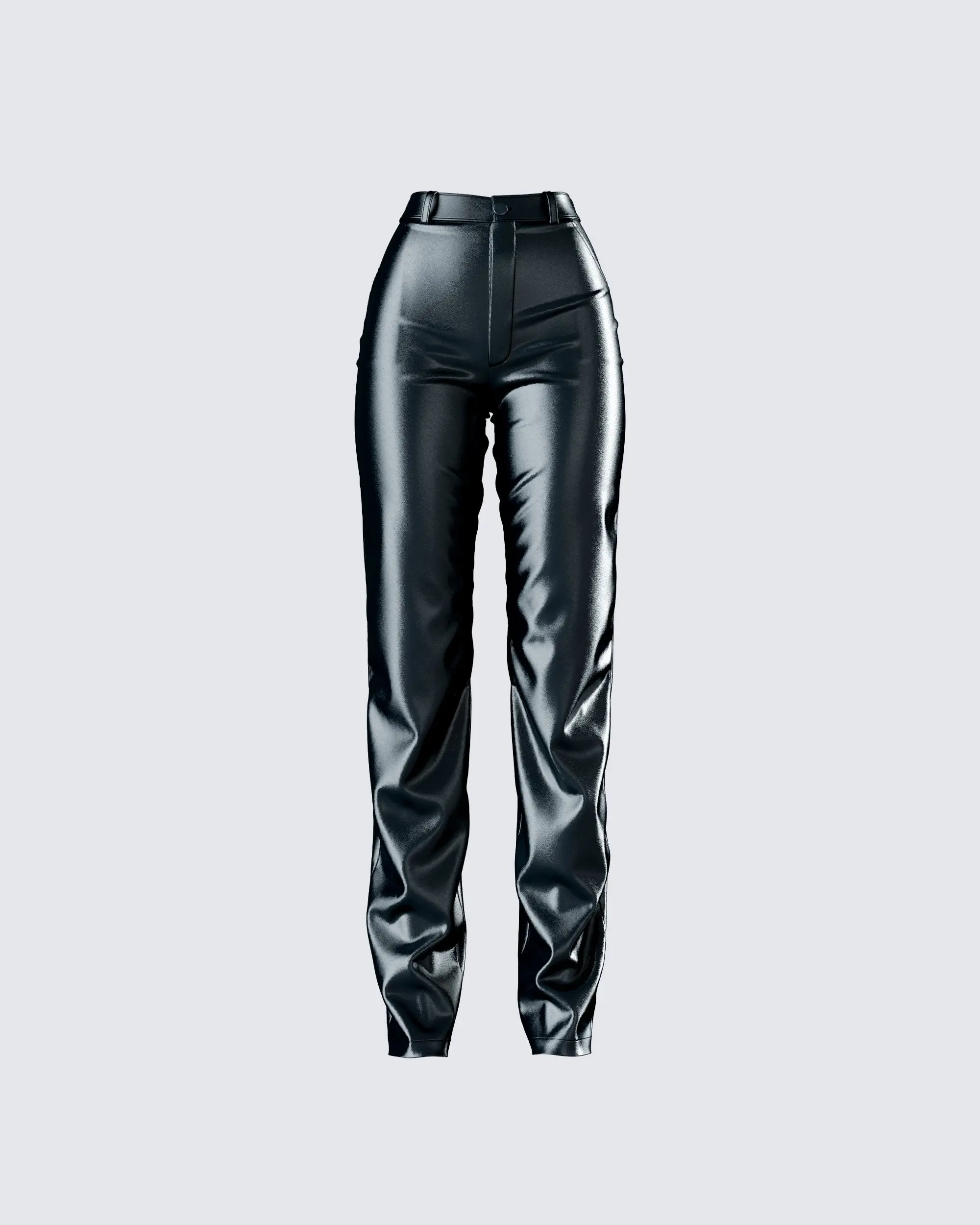 High Waist Straight Leg Vegan Leather Pants for Women, Chic Black Bottom for a Versatile Day to Night Look, Chic Look