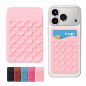 Suction Cups Phone Grip & Wallet | 2-in-1 Phone Mount & Card Holder | Sticky Grip Phone Wallet, Sticks Anywhere, Hands-Free, Phone Holder | GripiWally