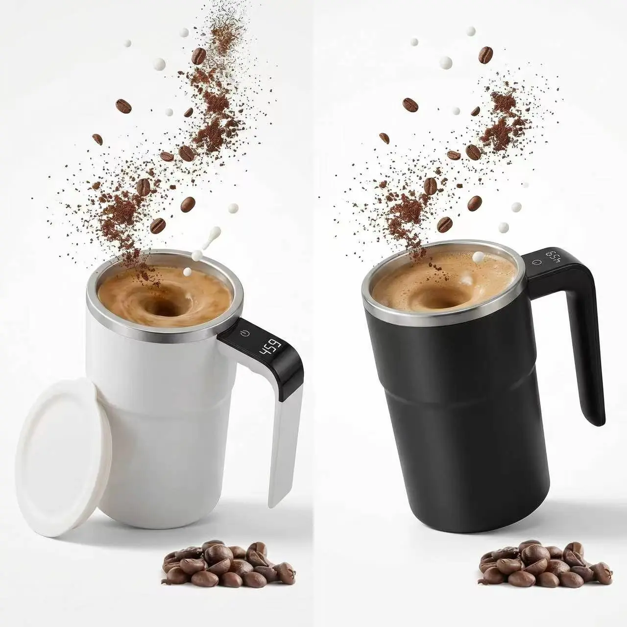 Automatic Self-Stirring Coffee Mug - Electric Mixing Cup for Protein Shakes, Coffee, Hot Cocoa - USB Rechargeable, Easy Clean, Perfect Office Gift