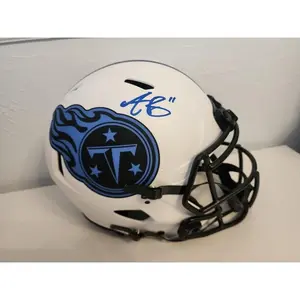 AJ Brown Autographed LUNAR Authentic Full Size Helmet Titans Beckett COA