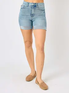 Nancy Judy Blue High Waist Tummy Control Cool Denim Shorts