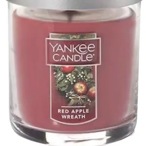 Yankee Candles Red Apple Wreath Small Tumbler 7 oz Jar for Festive Scents and Decor Holiday Soy