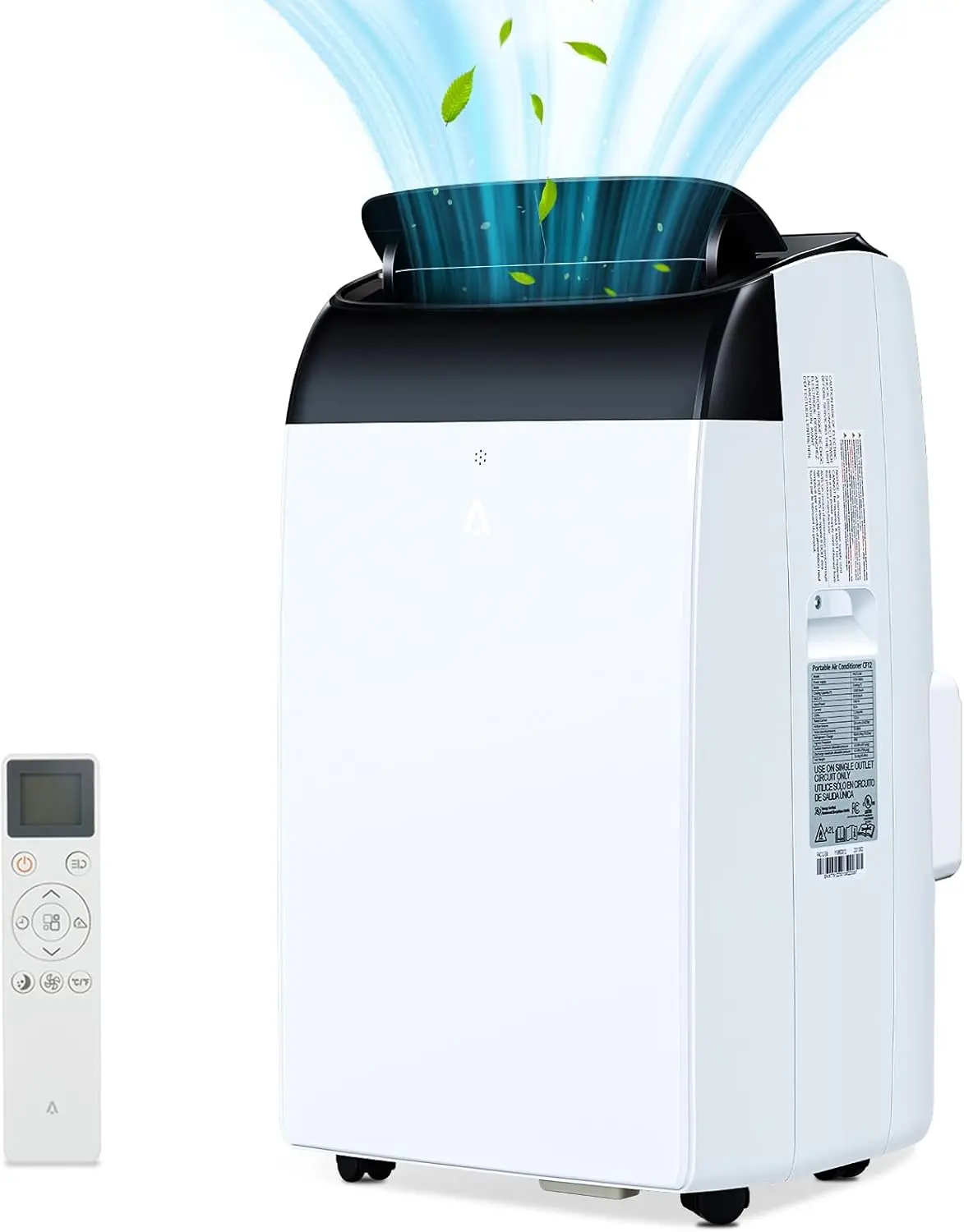 12000 BTU 3-in-1 Portable Air Conditioner - Quiet Freestanding Large Home Appliance for Bedrooms, Covers Up to 450 Sq.Ft, with Cooling/Fan/Dry Modes, Dehumidifier, Remote Control, 24H Timer, Handles, Easy Setup, Energy Saver