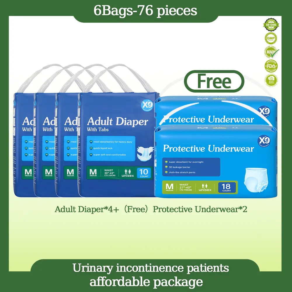 X9 Adult Pull-Up Diapers, Super Absorbent & Leak-Proof Incontinence Underwear with 8HR Odor Control and Adjustable Hook & Loop Fasteners for Seniors, Multi-Pack, Adult Disposable Pull-Up Diapers, Adjustable Size, Superabsorbent, Non-Woven, Pull On