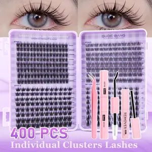 400PCS natural & thick style, DIY eyelash extension kit, Diy lash cluster, Individual Lash Clusters, professional and beginner-friendly, easy to use at home