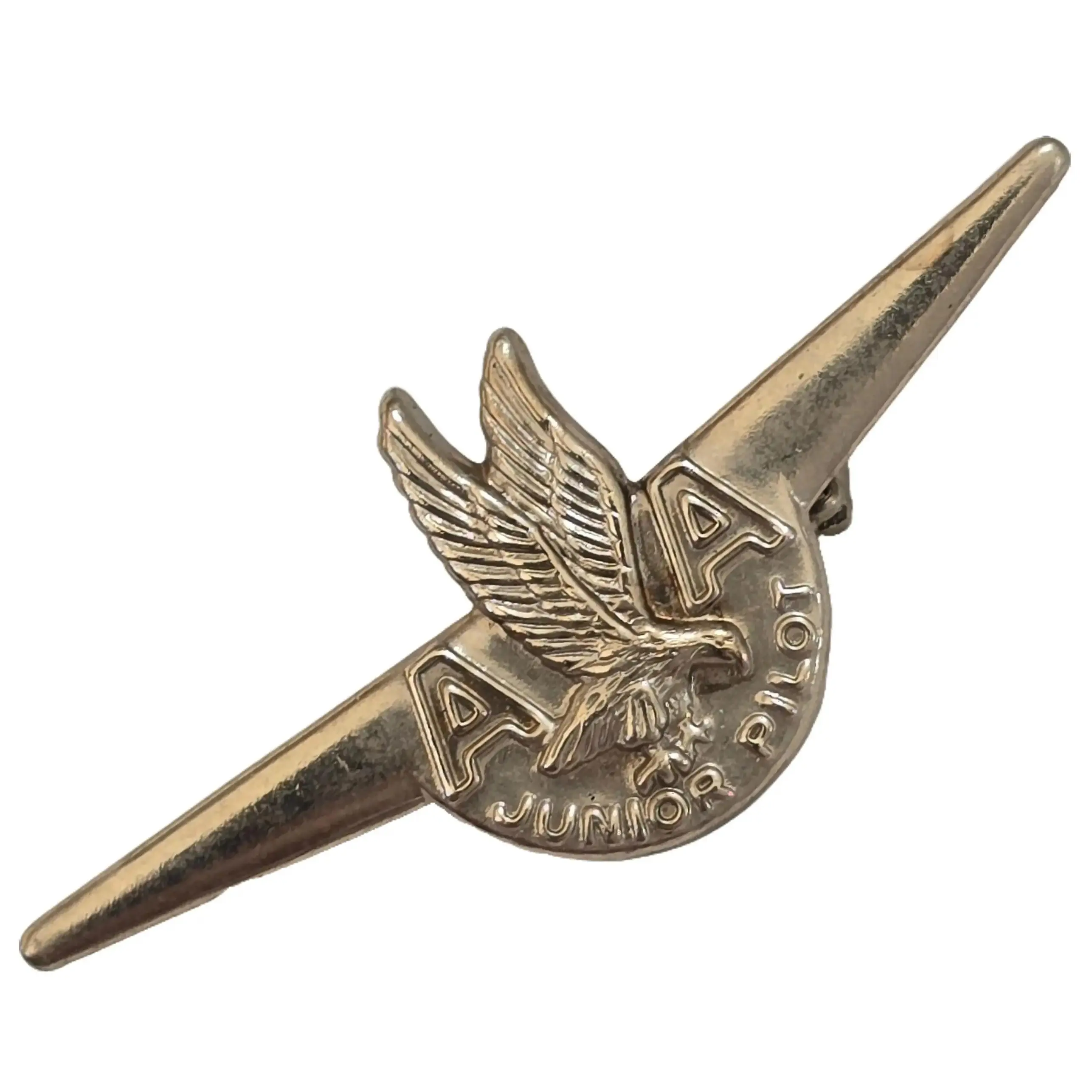 Vintage Silver Tone American Airlines Junior Pilot Airplane Themed Advertising Pin