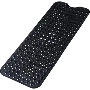 Non-slip Bathtub Mat, Extra Long Bath Mat with Suction Cups & Drain Holes, Water Absorbent Mat, Quick Dry Bathroom Mat, Bath Mat for Bathroom, Hotel, Toilet, Bathroom Accessory, Bathroom Floor Mat, Bathmats For Bathroom