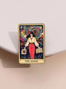 Adhd Awareness Enamel Pin Brooch for Mental Health, Mental Health Message, Flower Brooch Pin, Artistic Lapel Pin for Backpack and Clothing Accessories, Fashion Accessory, Stylish Jewelry Gift