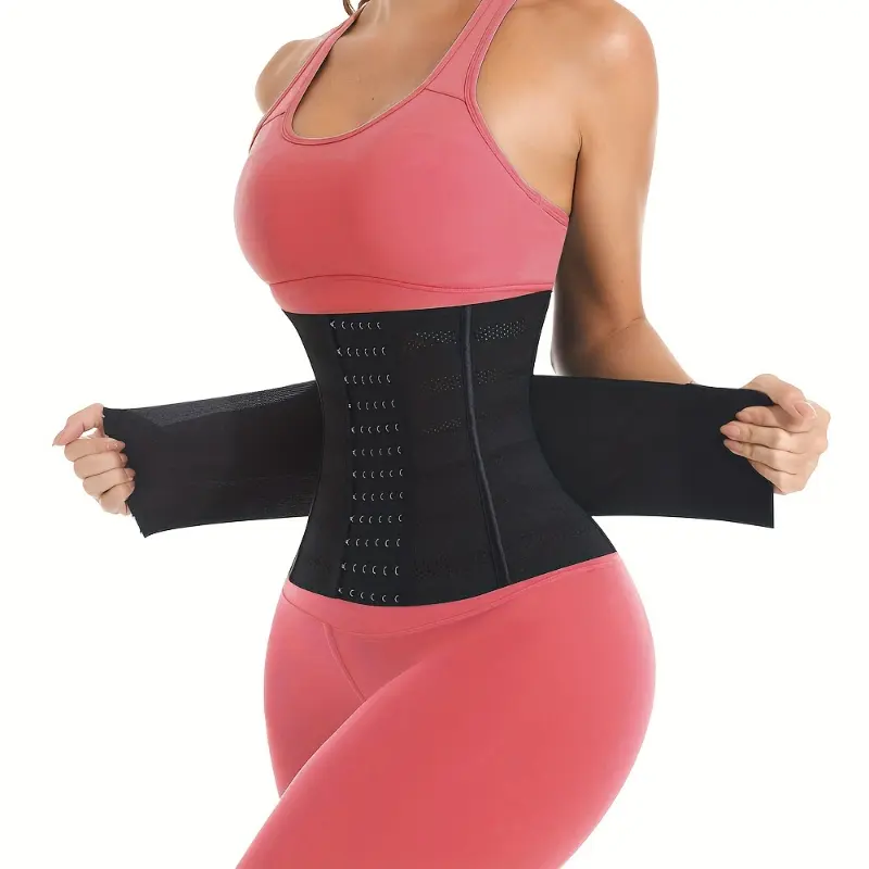 Ladies' Waist Trainer Body Shaper - Elastic Knit 80% Textile Abdominal Control Fabric, Tummy Slimmer Sheath, Easy Under Workout Gear for Fitness, Hand Wash Only
