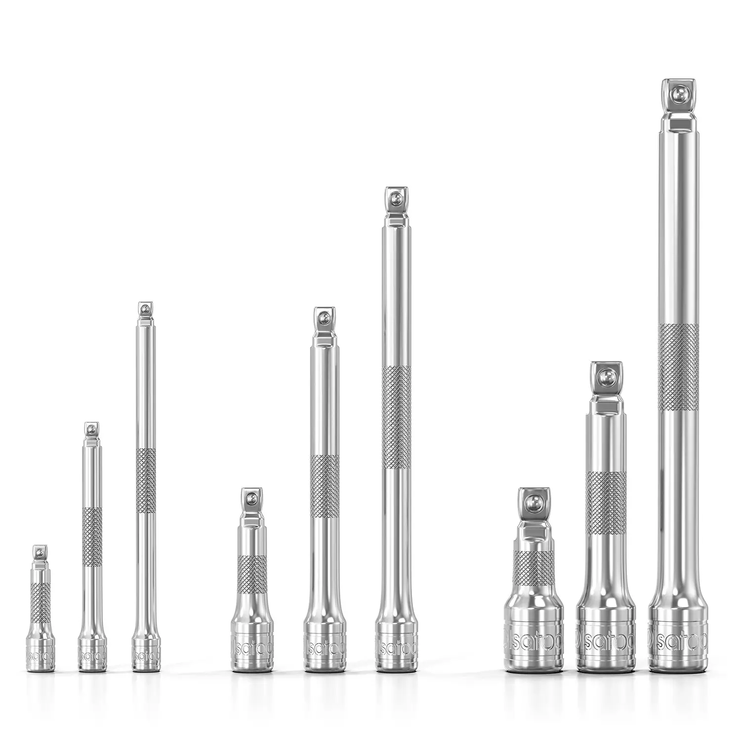 Olsa Tools Wobble Socket Extension Set - 1/2, 3/8, 1/4" Drive Ratchet Extension Bars with 10° Swivel Angle for Tight Spots