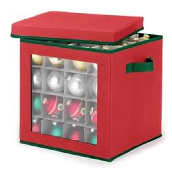 Whitmor 5038855 Ornament Storage Bag, Clear & Red - Pack of 6